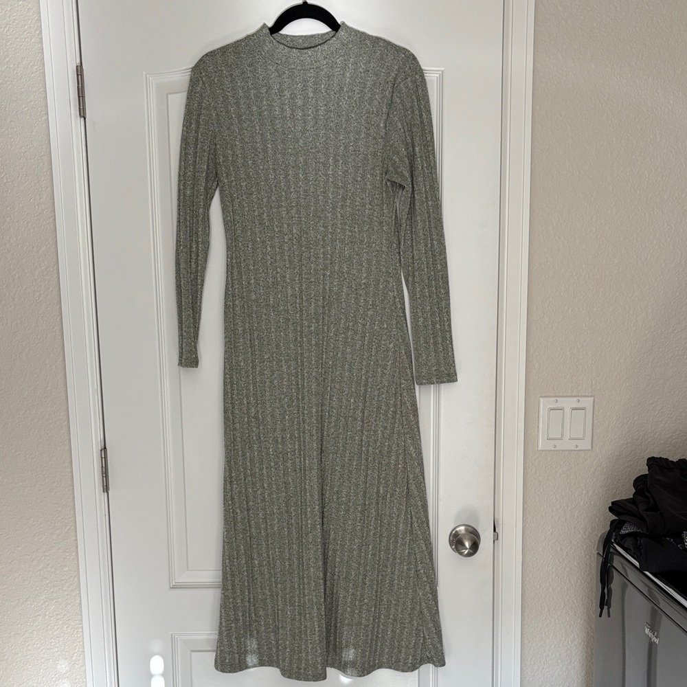 Zara Green Marl Soft Touch Maxi Dress